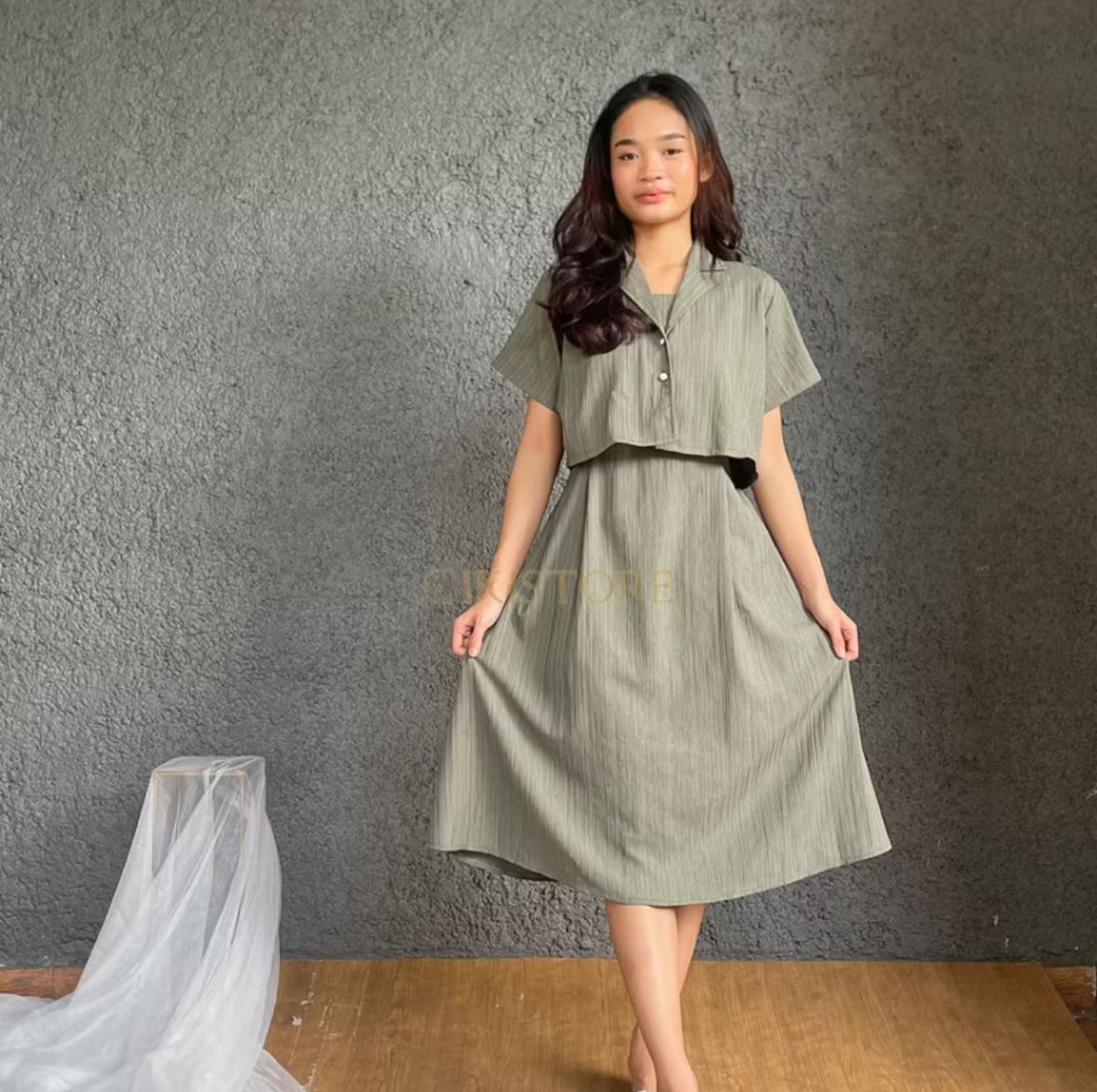 Setelan Wanita Rok Crinckle